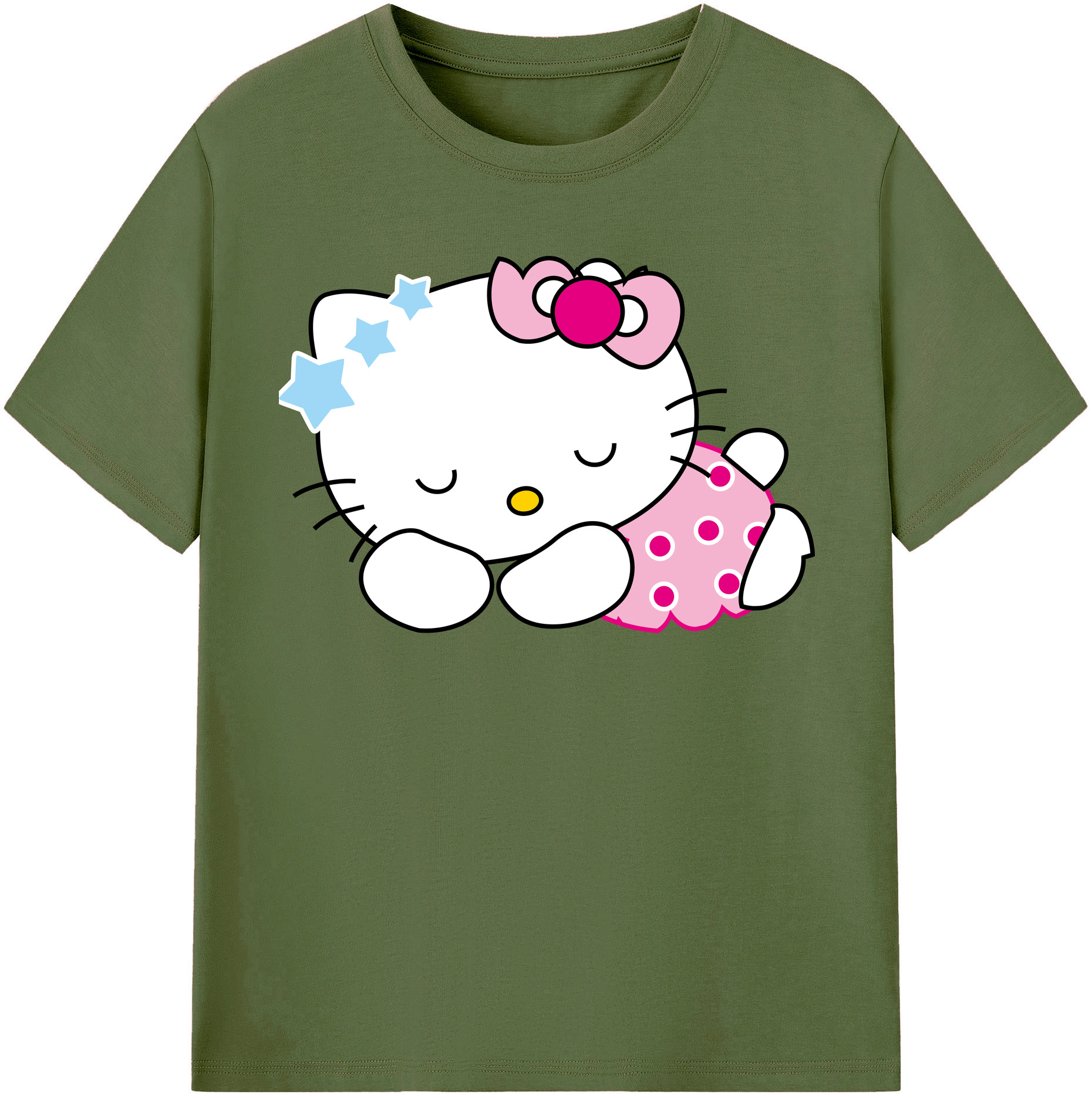 （画像用） Hello Kitty ハローキティ 綿100％半袖Tシャツ（フロントプリント）